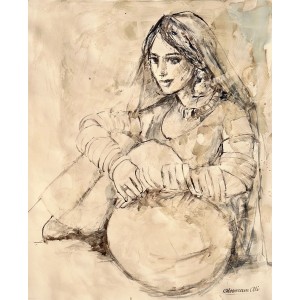 Moazzam Ali, 20 x 24 Inch, Watercolor on Paper, Figurative Painting, AC-MOZ-109